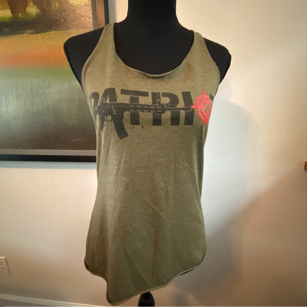 Women’s Lions Not Sheep Army Green Tank Top Patriot Graphic “Lead Or Be Led” SM